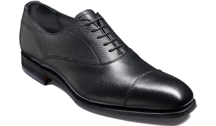 Newton 8211 Black Deerskin Mens Barker Shoes Oxfords