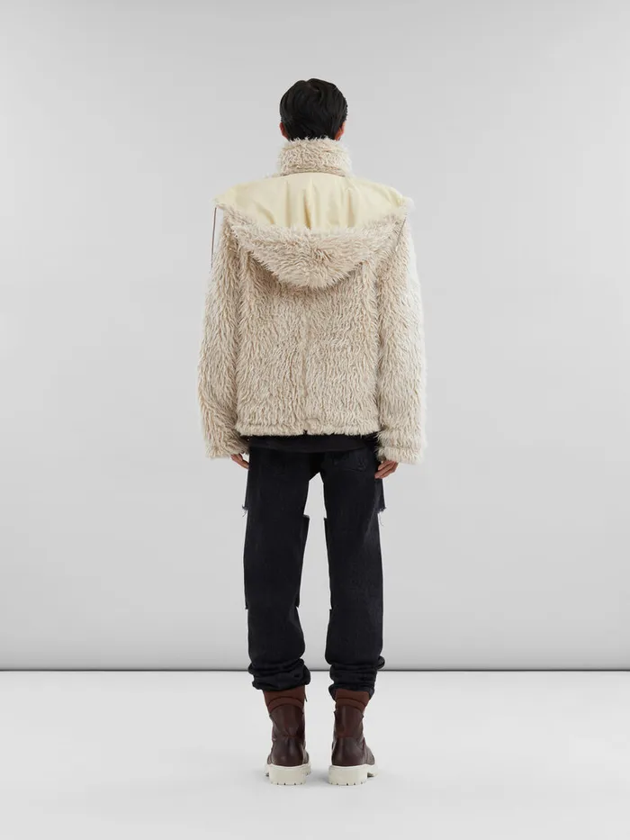 Oat Shaggy Jacket With Detachable Hood Men Marni Coats and Jackets