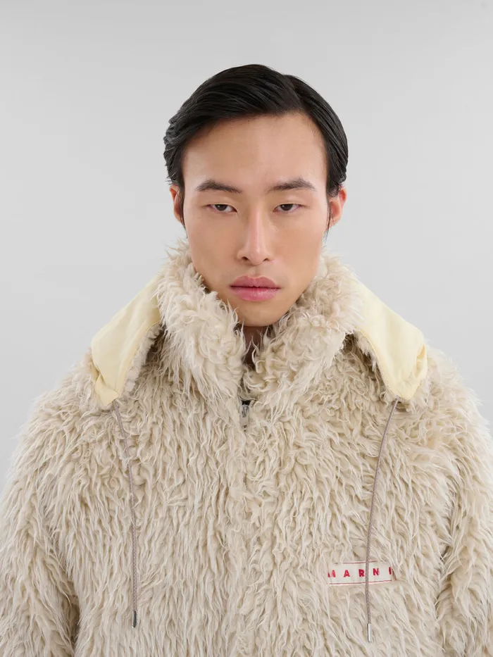 Oat Shaggy Jacket With Detachable Hood Men Marni Coats and Jackets