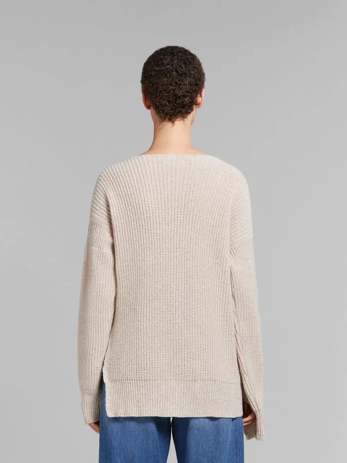 Oat Wool Cardigan With Marni Mending Women Marni Knitwear