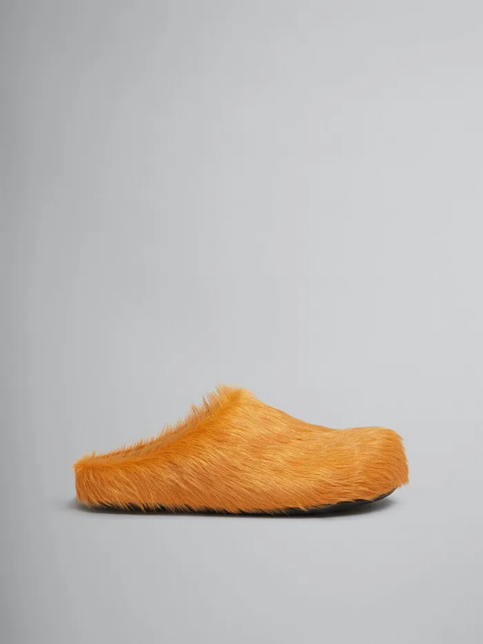 Orange Long Hair Calfskin Fussbett Sabot Women Marni Fussbett