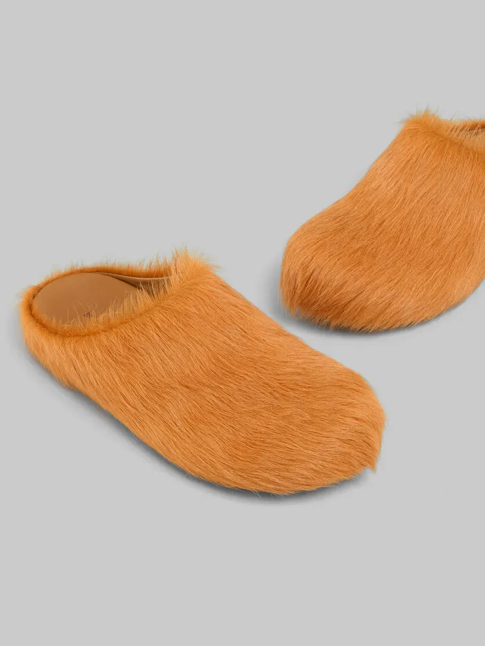 Orange Longhair Calfskin Fussbett Sabot Women Marni Fussbett