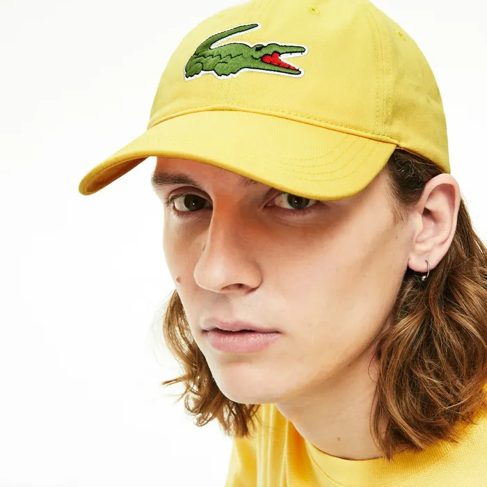 OversizedCroc Cap Yellow Mens Lacoste Caps and Hats On Sale