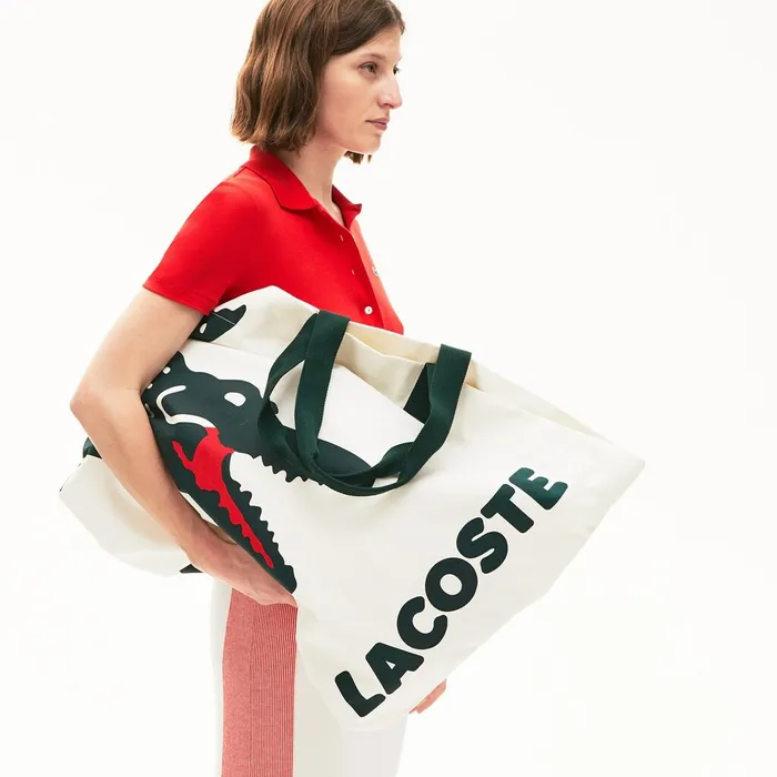 Oversized Crocodile Print Cotton Large Tote Beach White Womens Lacoste Bags Gift 4 You Oversized Crocodile Print Cotton Large Tote Beach White Womens Lacoste Bags Gift 4 You