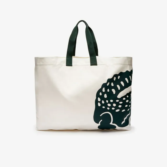 Oversized Crocodile Print Cotton Large Tote Beach White Womens Lacoste Bags Gift 4 You