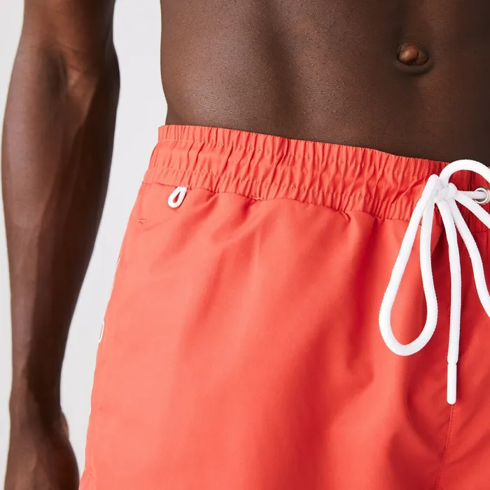 Oversized Crocodile Print Light QuickDry Swim Shorts Red Mens Lacoste Swimwear Outlet