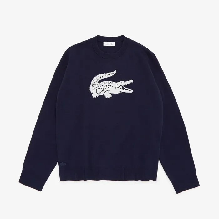Oversized Logo Cotton Stretch Sweater BlackWhite Womens Lacoste Sweaters and Sweatshirts Gift Ideas Oversized Logo Cotton Stretch Sweater BlackWhite Womens Lacoste Sweaters and Sweatshirts Gift Ideas