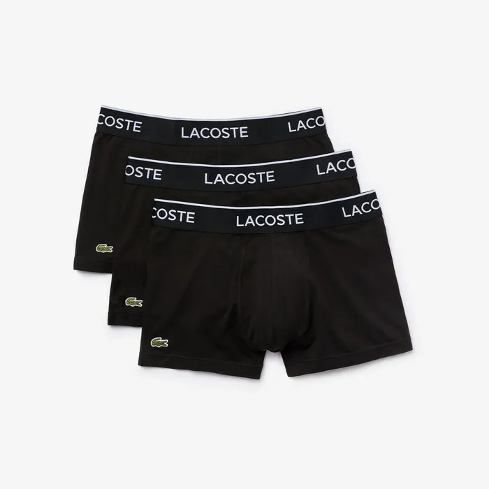 Pack Of 3 Casual Black Boxer Briefs Black Mens Lacoste Underwear Gift for Friend
