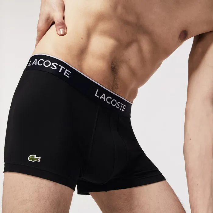 Pack Of 3 Casual Black Boxer Briefs Black Mens Lacoste Underwear Gift for Friend