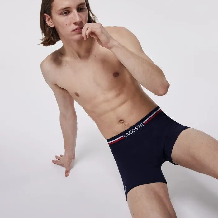 Pack Of 3 Casual Boxers Navy BlueGrey ChineRed Mens Lacoste Underwear Shop Online
