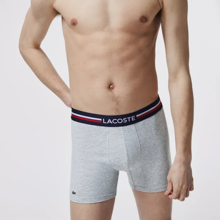 Pack Of 3 Casual Boxers Navy BlueGrey ChineRed Mens Lacoste Underwear Shop Online