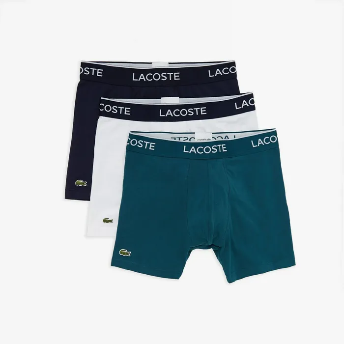 Pack of 3 Casual Boxers Navy BlueWhiteGreen Mens Lacoste Underwear Near Me