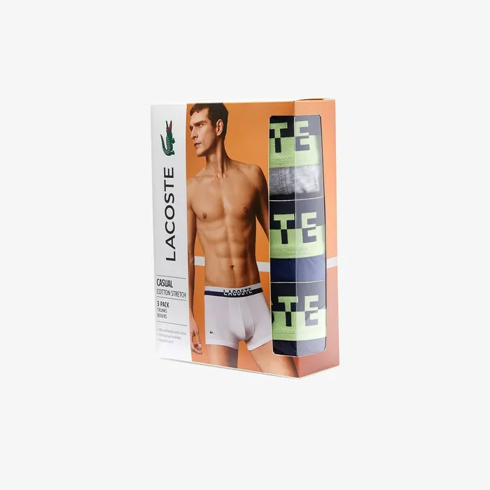 Pack Of 3 Casual PlainColored Boxers Navy BlueGrey ChineNavy Blue Mens Lacoste Underwear Gift Ideas
