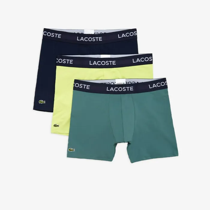 Pack of 3 Micro Motion Boxers Navy BlueGreenFlashy Yellow Mens Lacoste Swimwear Online Store Pack of 3 Micro Motion Boxers Navy BlueGreenFlashy Yellow Mens Lacoste Swimwear Online Store