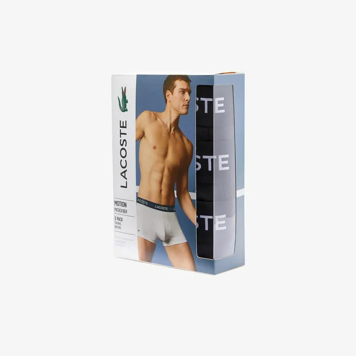 Pack Of 3 Motion Classics Boxer Briefs Black Mens Lacoste Underwear Gift 4 You