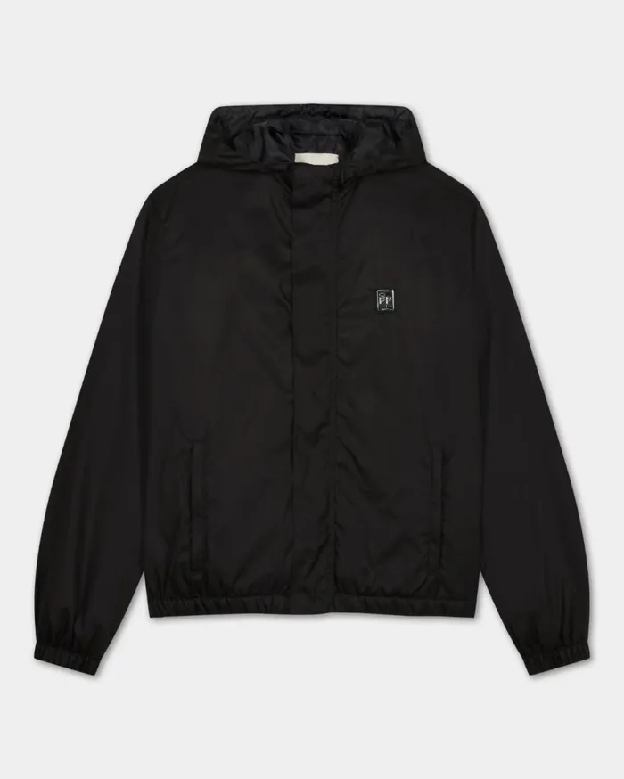 Padded Windbreaker Black Men Filling Pieces Coats and Jackets