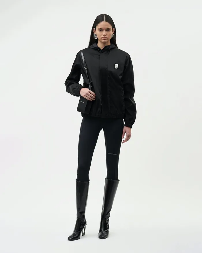Padded Windbreaker Black Men Filling Pieces Coats and Jackets