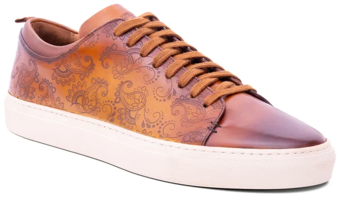 Paisely 8211 Cedar Hand Painted Mens Barker Shoes Sneakers