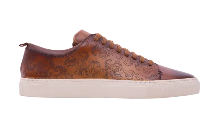 Paisely 8211 Cedar Hand Painted Mens Barker Shoes Sneakers