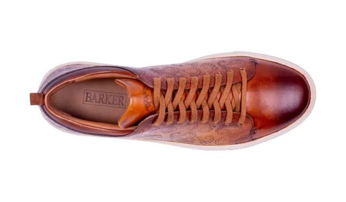 Paisely 8211 Cedar Hand Painted Mens Barker Shoes Sneakers
