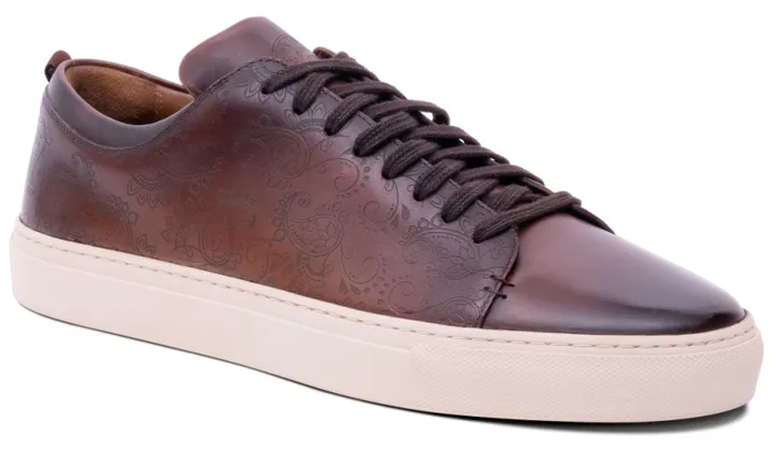 Paisely 8211 Chestnut Hand Painted Mens Barker Shoes Sneakers