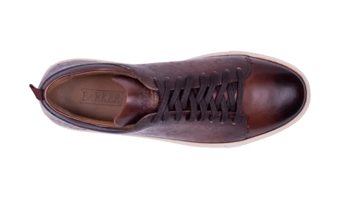Paisely 8211 Chestnut Hand Painted Mens Barker Shoes Sneakers