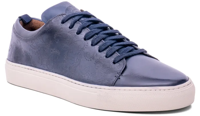 Paisely 8211 Navy Hand Painted Mens Barker Shoes Sneakers