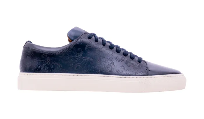 Paisely 8211 Navy Hand Painted Mens Barker Shoes Sneakers