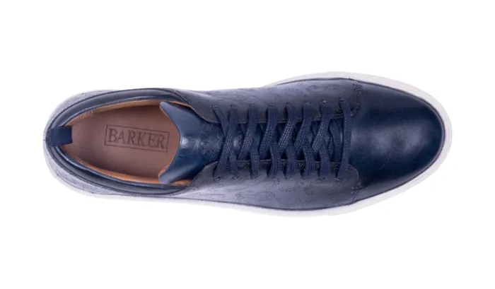 Paisely 8211 Navy Hand Painted Mens Barker Shoes Sneakers
