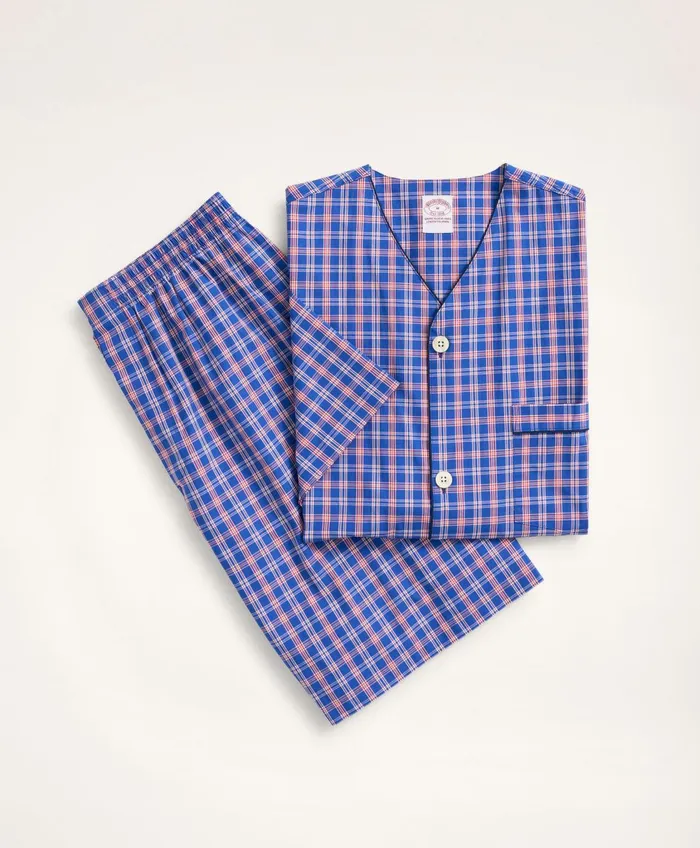Pajamas andamp Robes Men Brooks Brothers Check Short Pajamas Blue