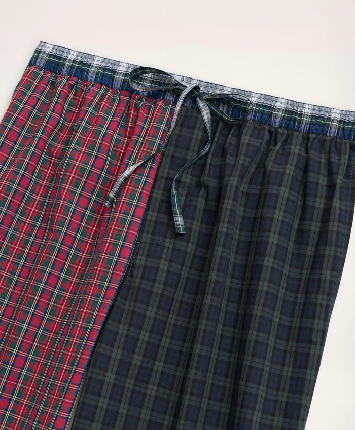 Pajamas andamp Robes Men Brooks Brothers Cotton Broadcloth Fun Tartan Lounge Pants Multi