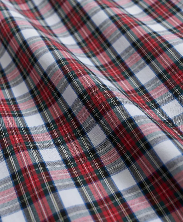 Pajamas andamp Robes Men Brooks Brothers Cotton Broadcloth Tartan Lounge Pants White Multi