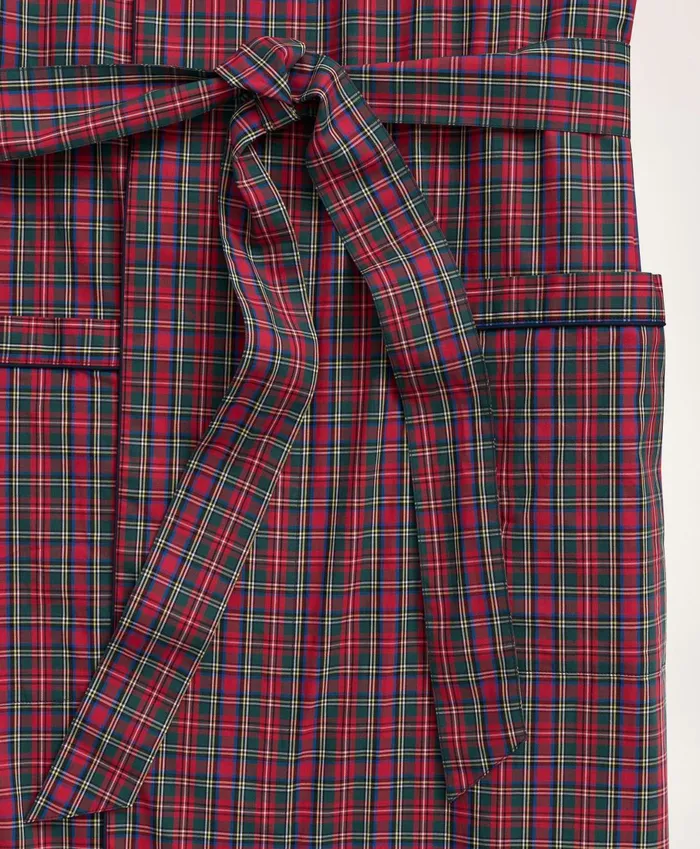 Pajamas andamp Robes Men Brooks Brothers Cotton Broadcloth Tartan Robe Redmulti