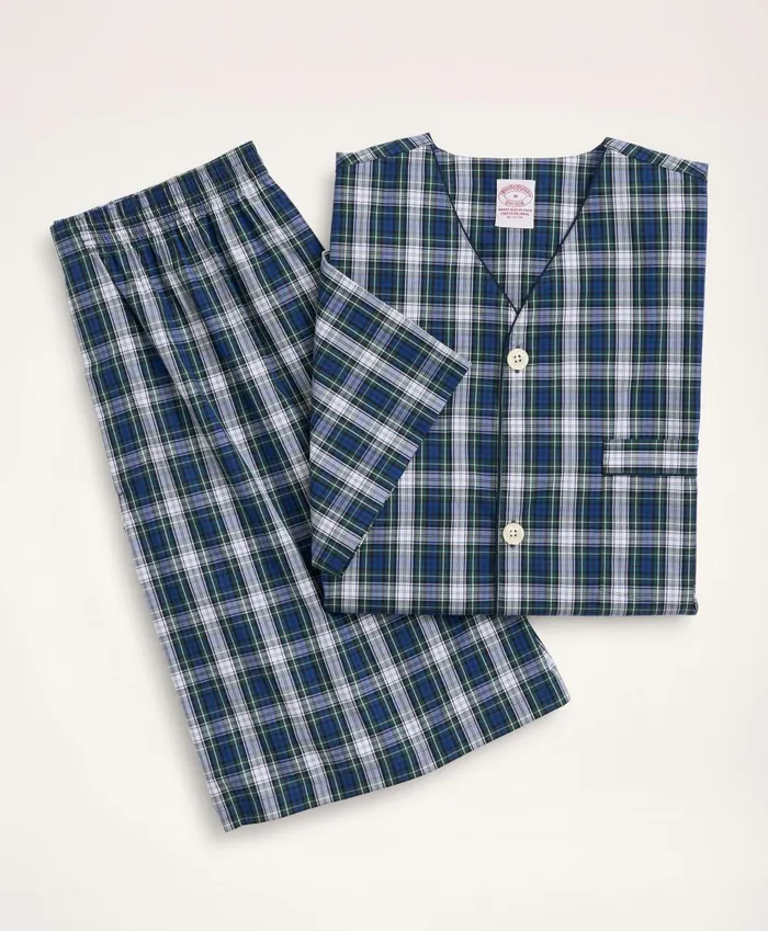 Pajamas andamp Robes Men Brooks Brothers Cotton Broadcloth Tartan Short Pajamas Blue Multi Pajamas andamp Robes Men Brooks Brothers Cotton Broadcloth Tartan Short Pajamas Blue Multi