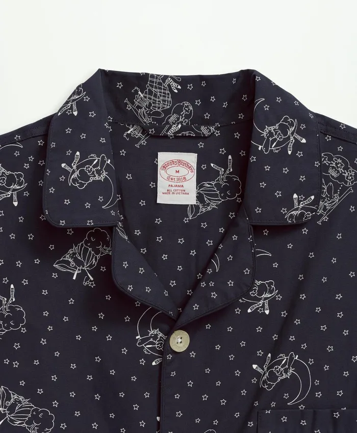 Pajamas andamp Robes Men Brooks Brothers Cotton Poplin Henry Print Pajamas Navy
