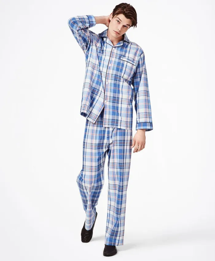 Pajamas andamp Robes Men Brooks Brothers Madras Pajamas Whitebluered