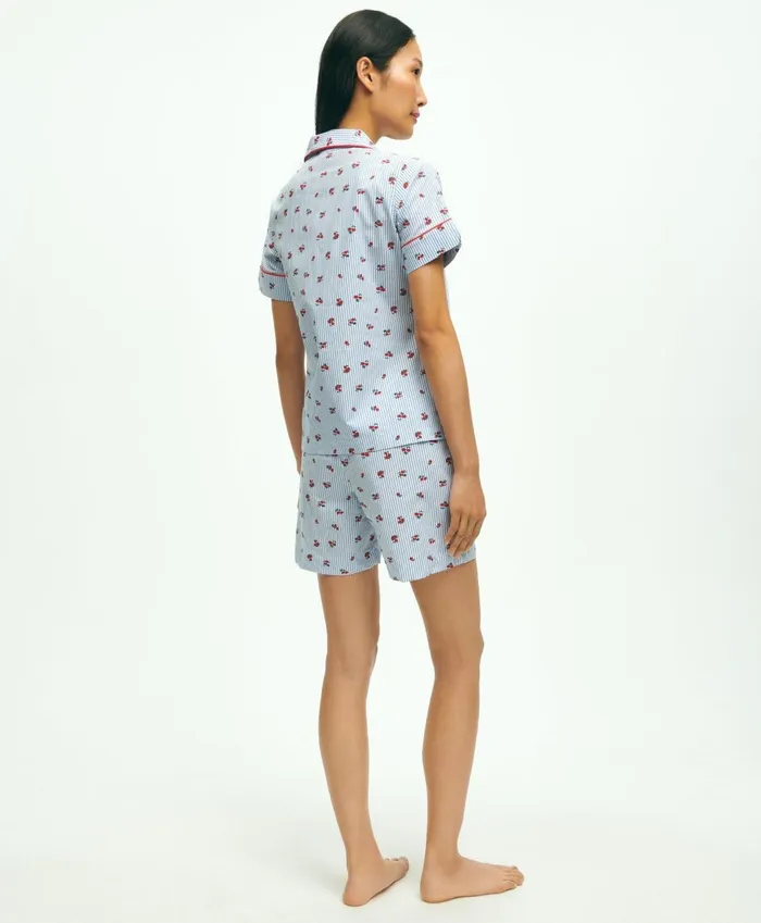 Pajamas andamp Sleepwear Women Brooks Brothers Cotton Poplin Floral Pajama Set Multi