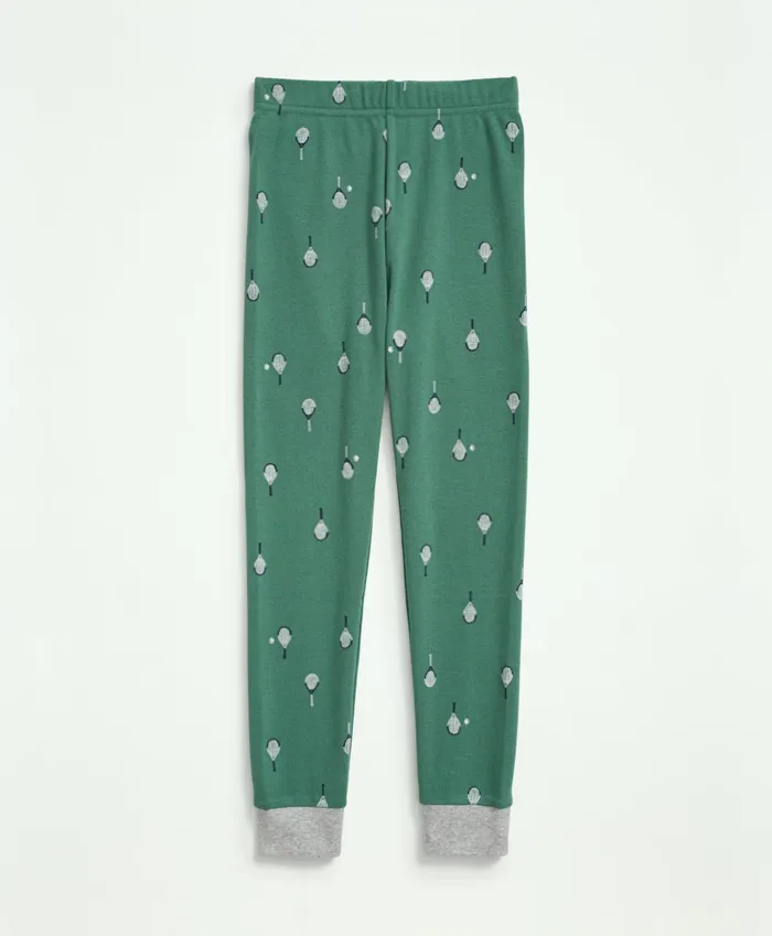 Pajamas Kids Brooks Brothers Kids Cotton Printed Pajama Set Green