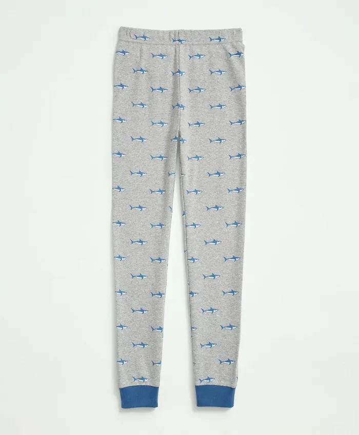 Pajamas Kids Brooks Brothers Kids Cotton Printed Pajama Set Grey Heather