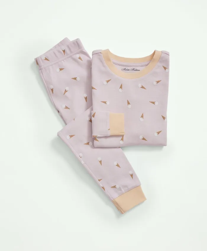 Pajamas Kids Brooks Brothers Kids Cotton Printed Pajama Set Purple