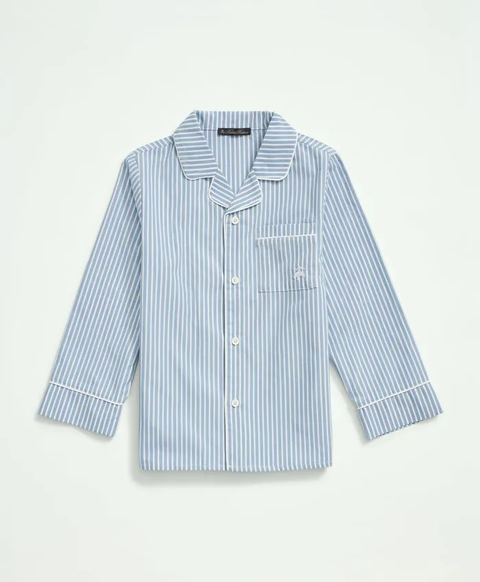 Pajamas Kids Brooks Brothers Kids Long Sleeve Button Up Pajama Set Light Blue