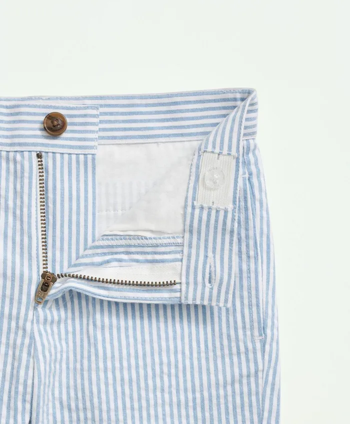 Pants andamp Shorts Kids Brooks Brothers Boys Cotton Seersucker Shorts Blueivory