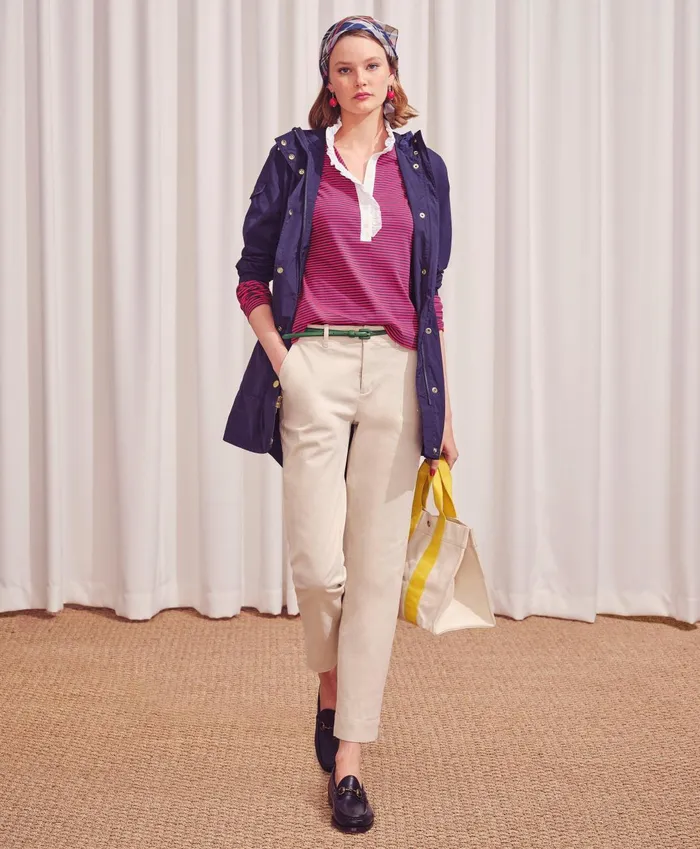 Pants andamp Skirts Women Brooks Brothers Garment Washed Stretch Cotton Chinos Natural