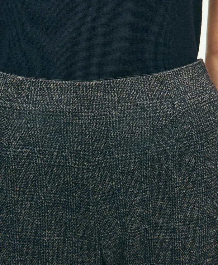 Pants andamp Skirts Women Brooks Brothers SideZip Cotton Wool Blend Glenn Plaid Cropped Pants Grey Multi