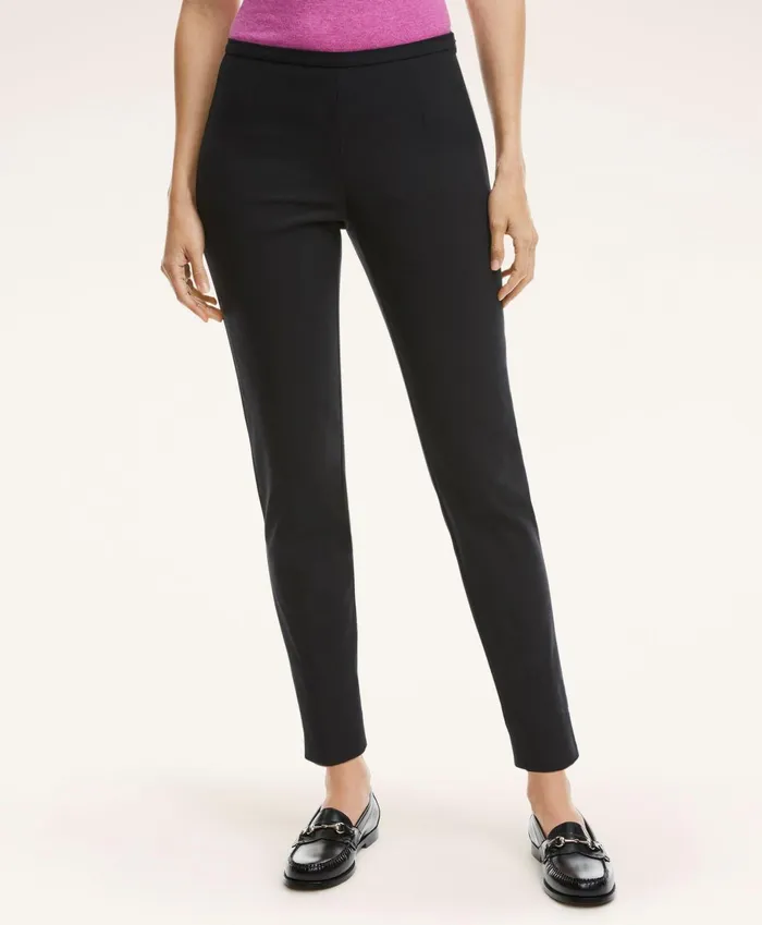 Pants andamp Skirts Women Brooks Brothers SideZip Stretch Cotton Pant Black