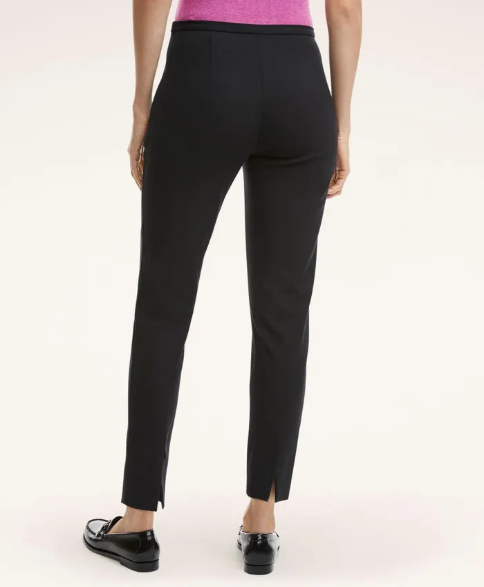 Pants andamp Skirts Women Brooks Brothers SideZip Stretch Cotton Pant Black