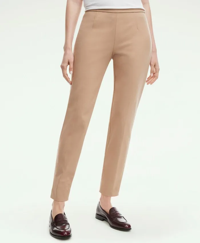 Pants andamp Skirts Women Brooks Brothers SideZip Stretch Cotton Pant Medium Beige Pants andamp Skirts Women Brooks Brothers SideZip Stretch Cotton Pant Medium Beige