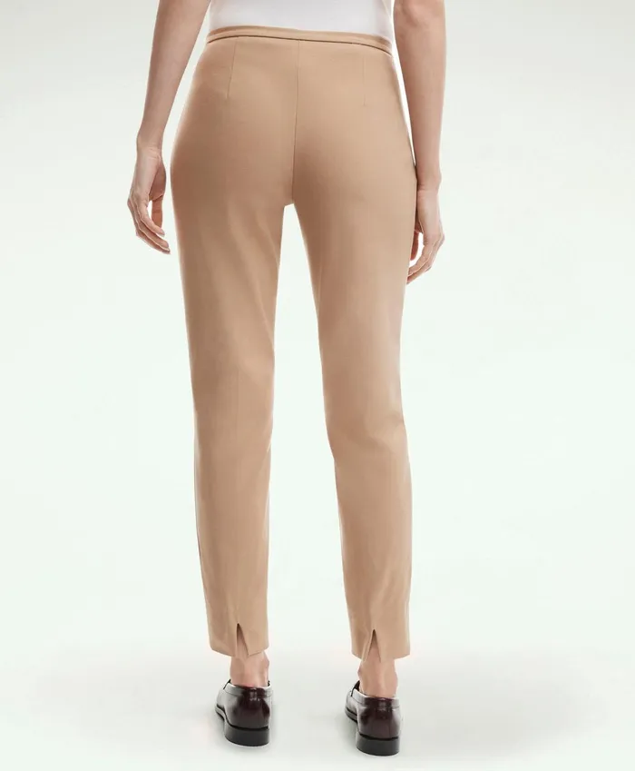 Pants andamp Skirts Women Brooks Brothers SideZip Stretch Cotton Pant Medium Beige