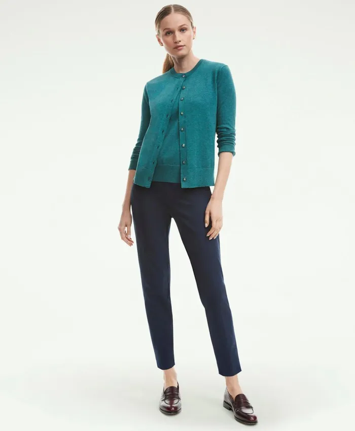 Pants andamp Skirts Women Brooks Brothers SideZip Stretch Cotton Pant Navy