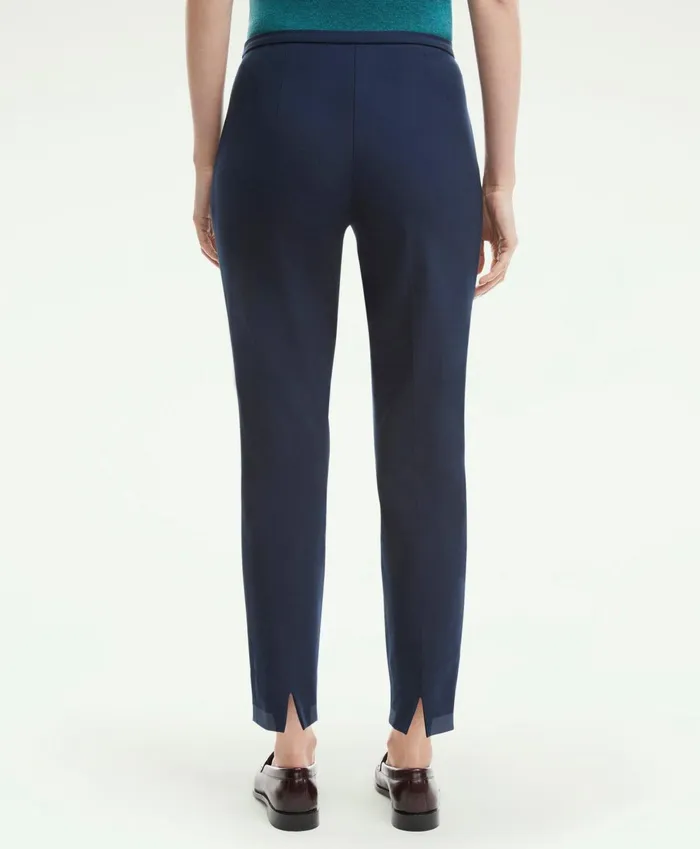 Pants andamp Skirts Women Brooks Brothers SideZip Stretch Cotton Pant Navy